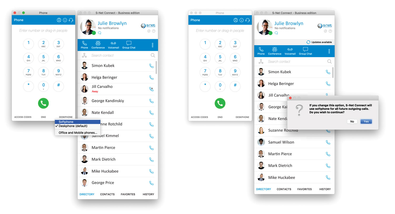 Placing External Calls Using a DeskPhone or the S-NET Connect desktop Softphone Application