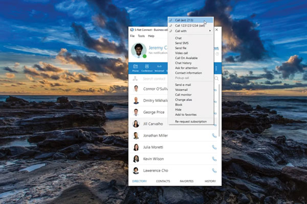 Communicating with Contacts in S-NET Connect Video