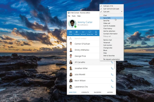 Send and Receive Text Messages in S-NET Connect Video
