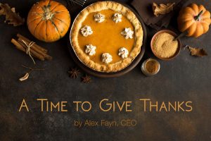 Thanksgiving message from S-NET CEO Alex Fayn