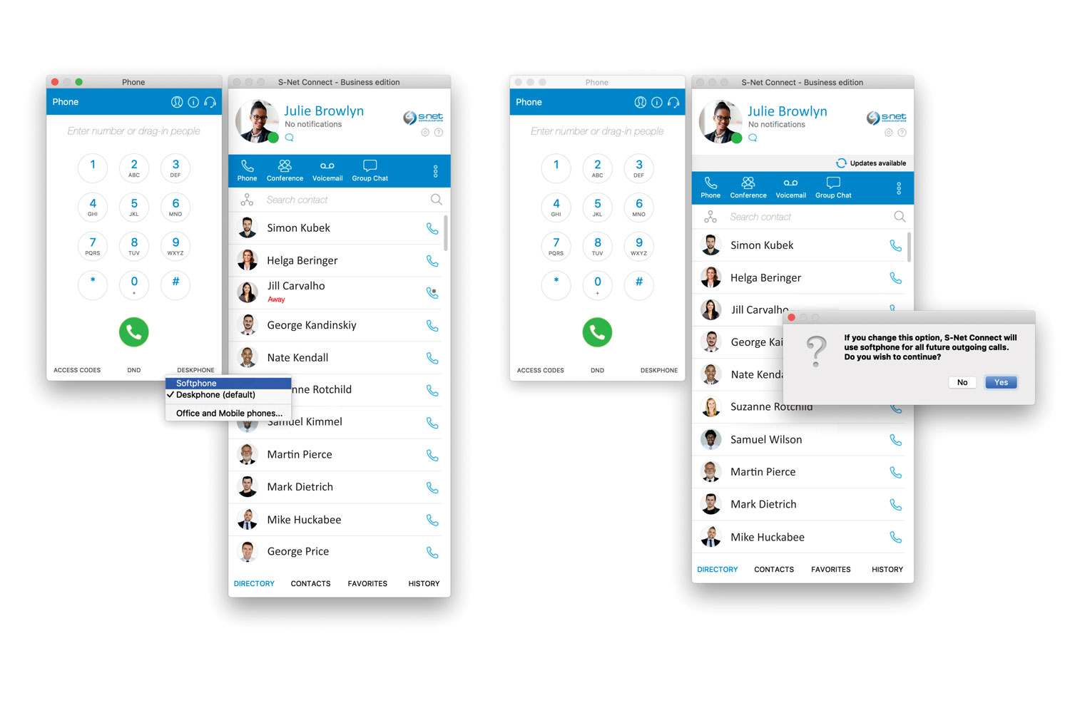 Calling External Numbers in the S-NET Connect Desktop Softphone VoIP Application